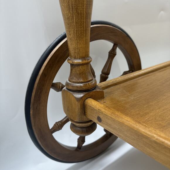 Antique Oak Tea Cart Cushman - Picture 7 of 16